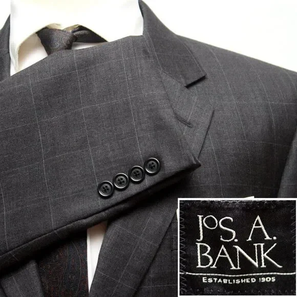 Jos A Bank Mens Blazer Sport Coat Two Button Casual Jacket 42R Wool D060357‎